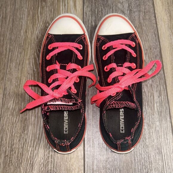 Converse Chuck Taylor All Star Double Tongue Sneakers Black Pink Youth US Size 3 - Picture 8 of 11
